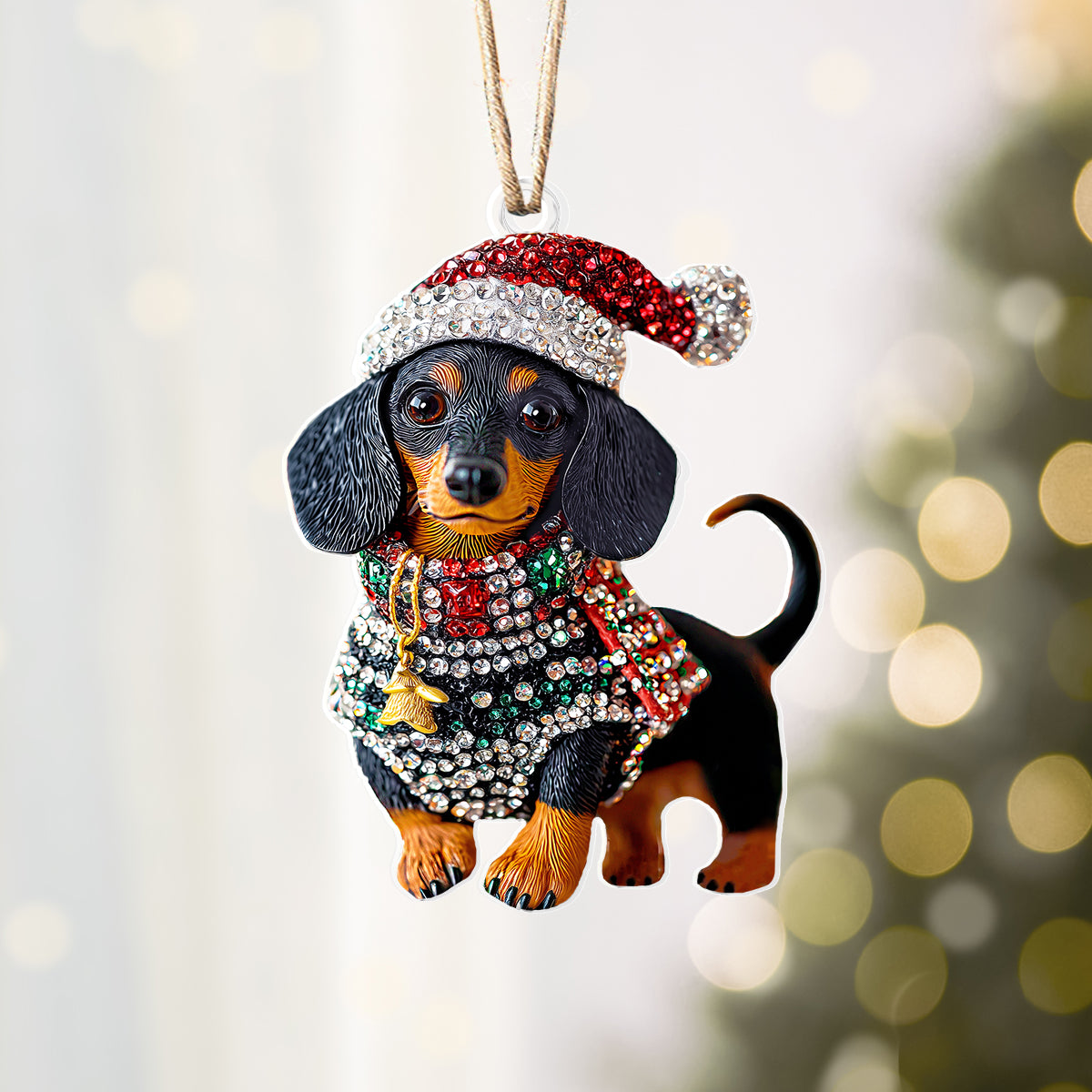 Shineful 2D Acrylic Ornament Christmas Dachshund Collection