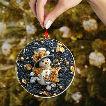 Shineful Acrylic Ornament Golden Frost Snowman