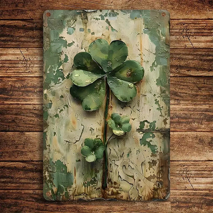 Shineful 2D Metal Sign Rustic Shamrock