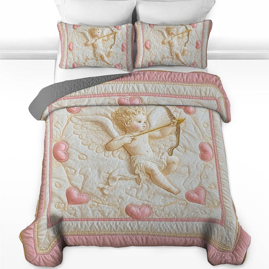 Shineful All Season Quilt 3-Piece Set - Cupid's Embrace