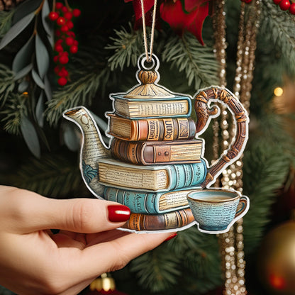 Shineful 2D Acrylic Ornament - Bookish Teapot