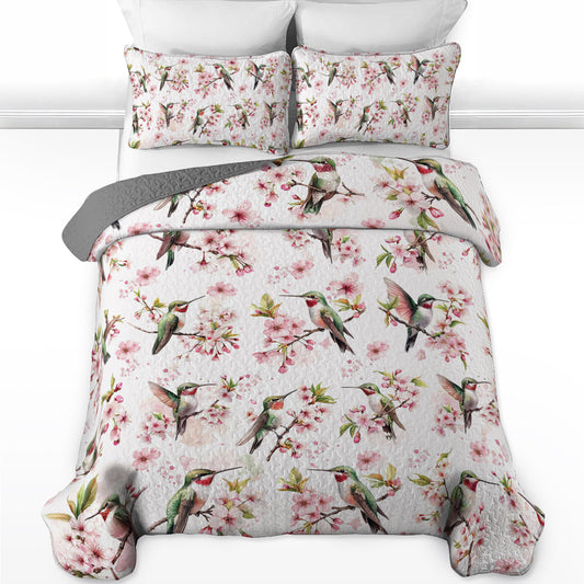 Shineful All Season Quilt 3-Piece Set Spring Hummingbird