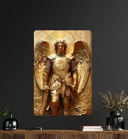 Shineful 2D Metal Sign Guardian Gold Angel