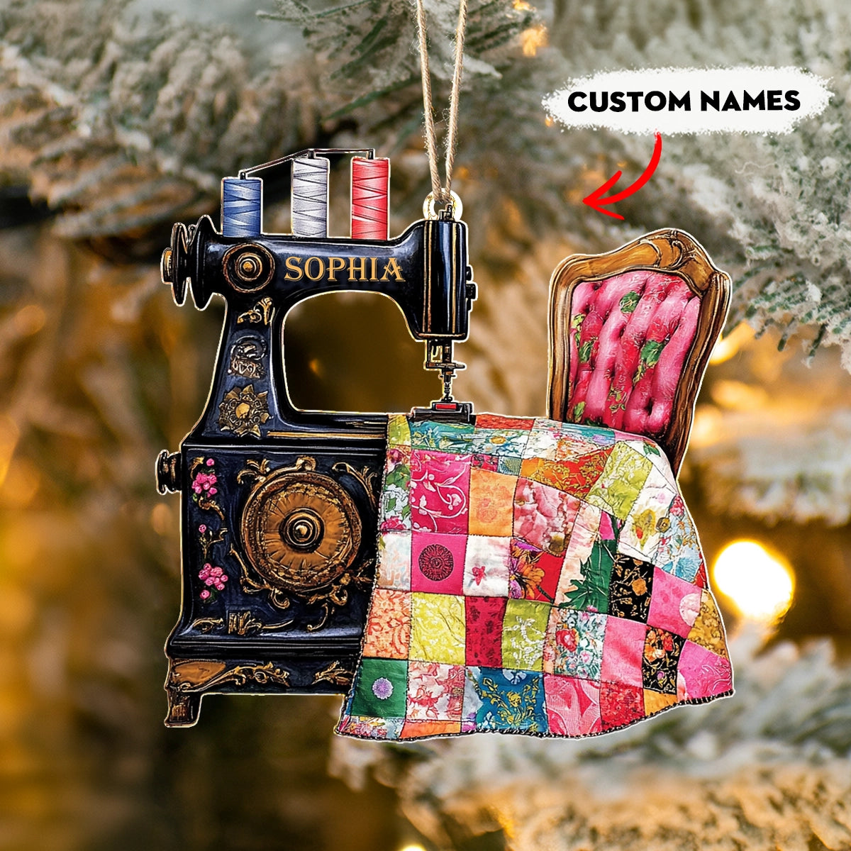 Shineful 2D Acrylic Ornament Personalized Sewing Machine Quilted Memories