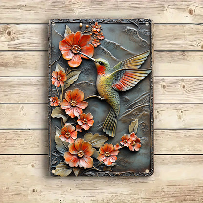 Shineful 2D Metal Sign Elegant Hummingbird