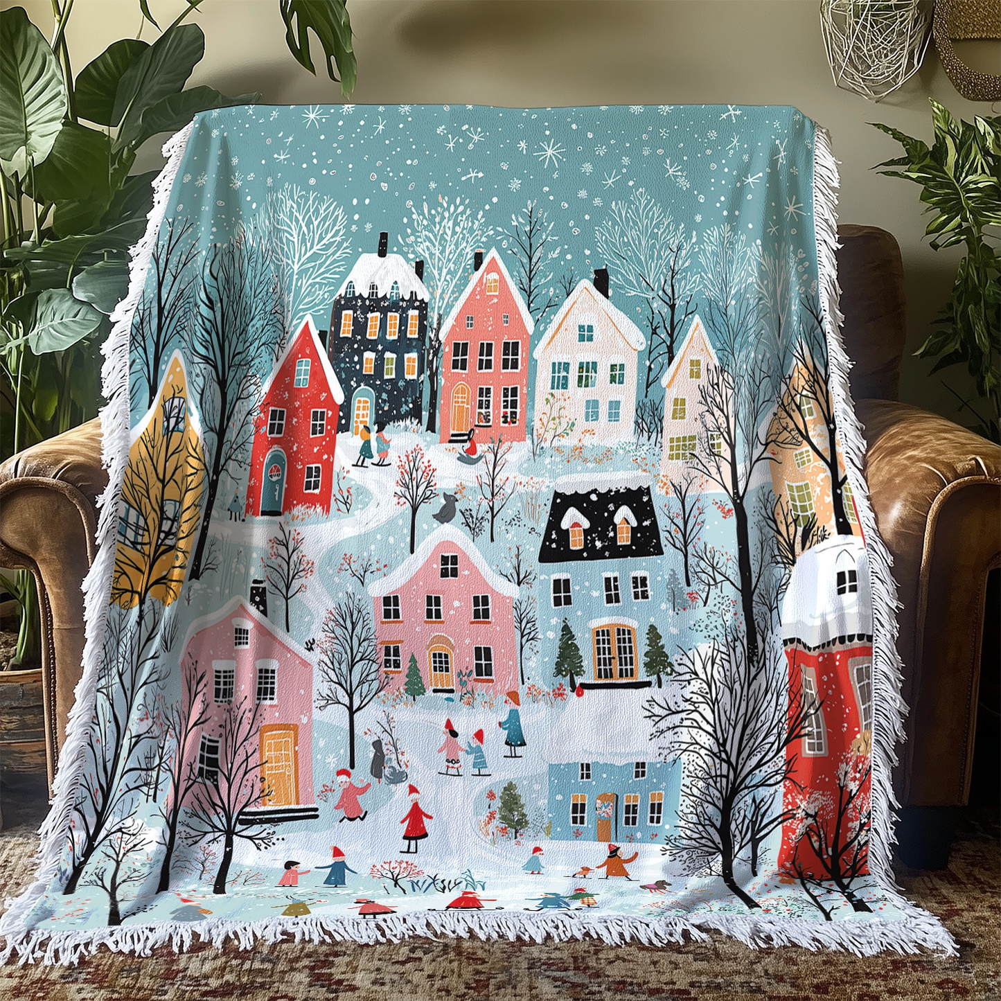 Shineful Woven Tapestry Throw Blanket - Christmas Winter Wonderland