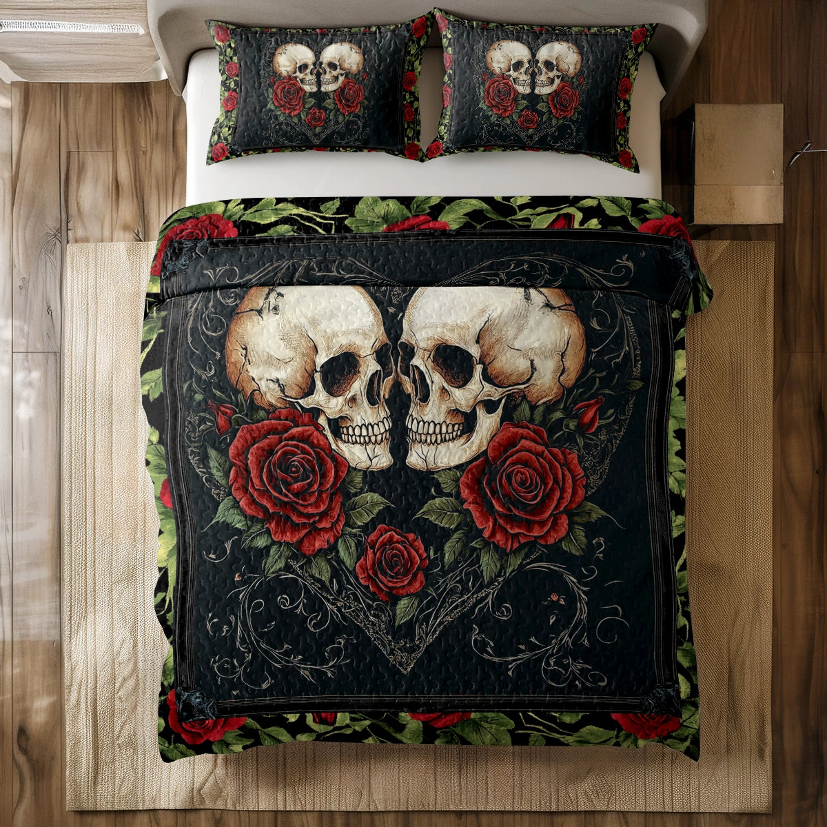 Shineful All Season Quilt 3-Piece Set - Eternal Skull Romance