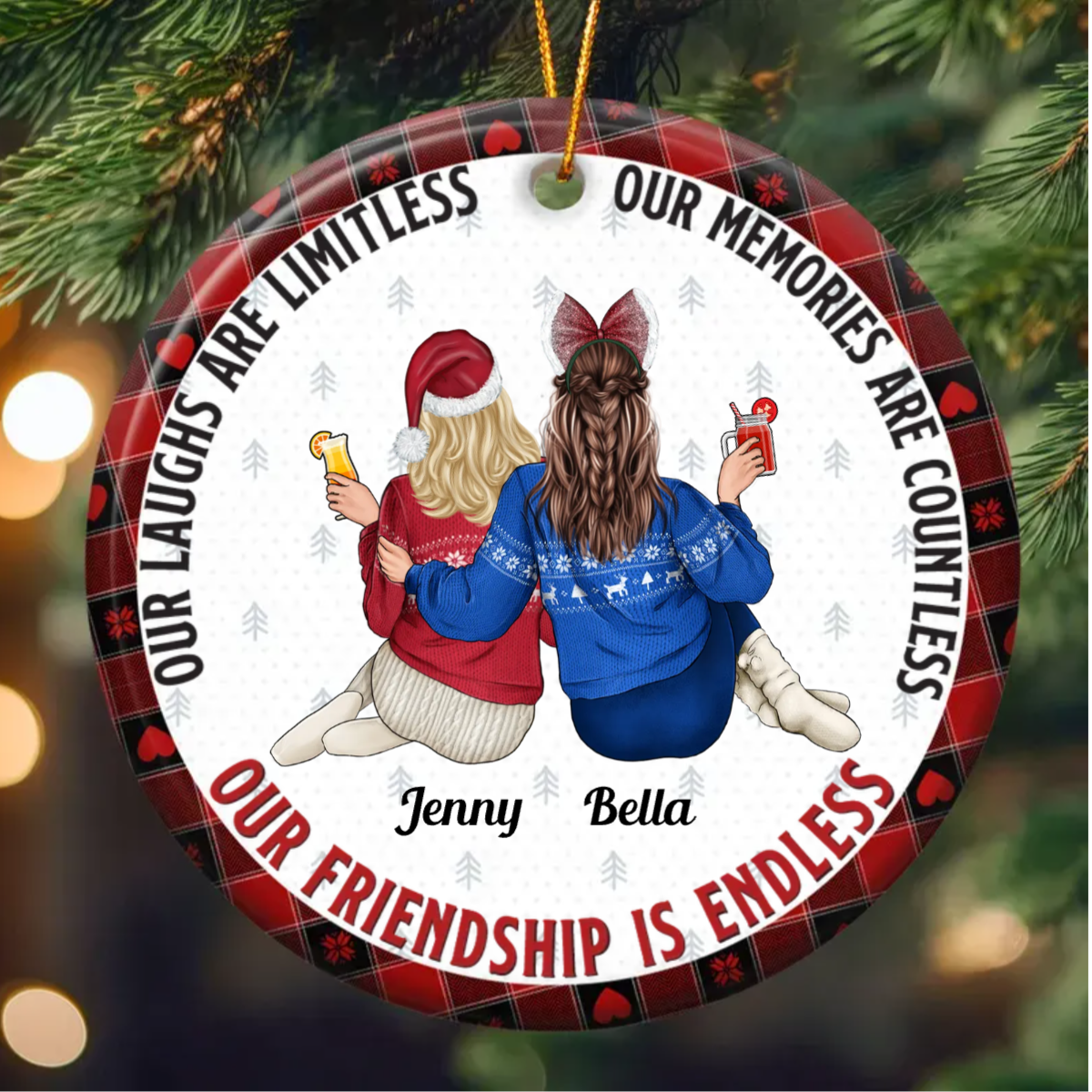 Our Friendship Is Endless - Personalized Ceramic Ornament