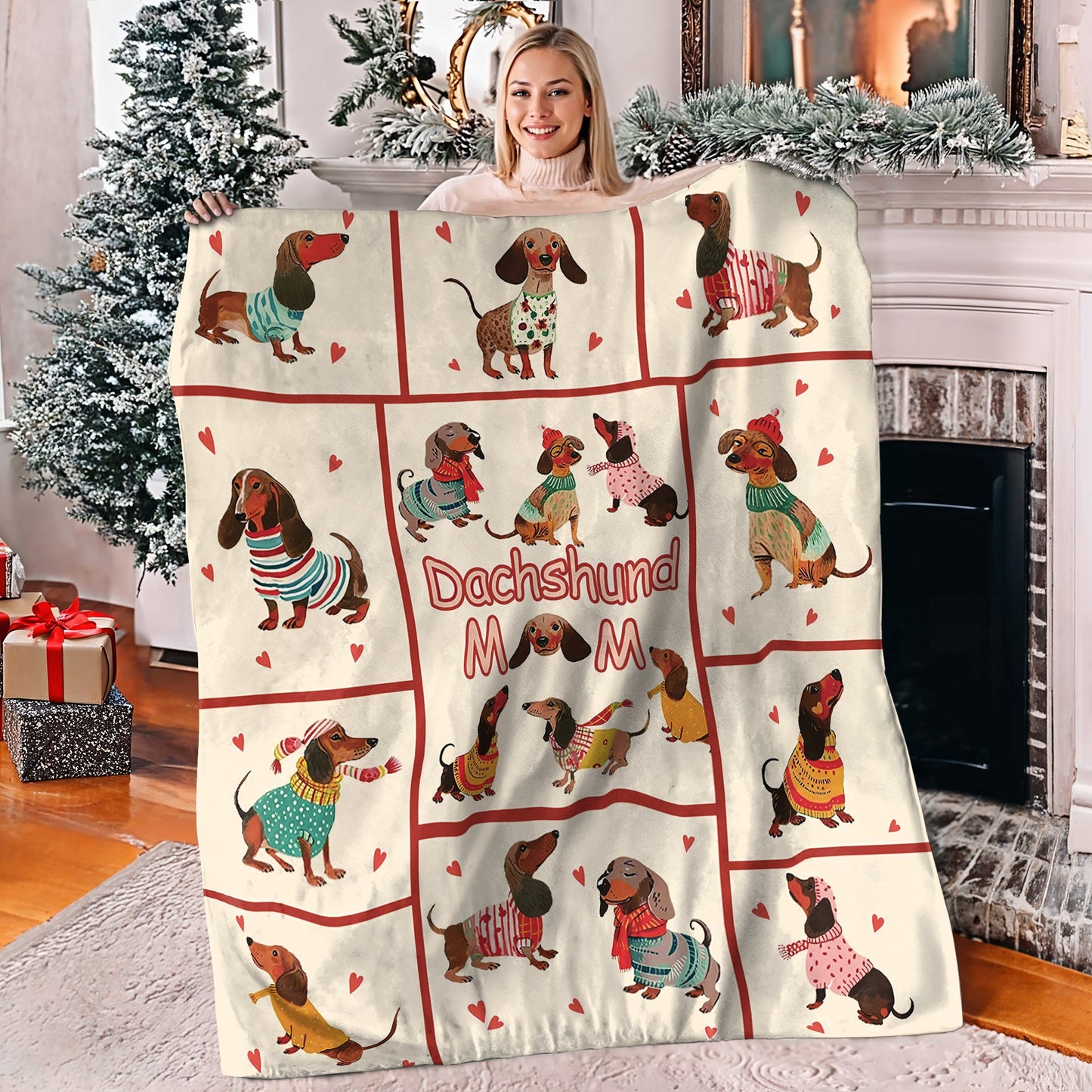 Shineful Fleece Blanket Dachshund Doodles