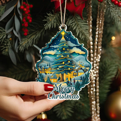 Shineful 2D Acrylic Ornament Enchanted Cityscape