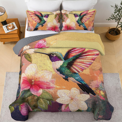 Shineful All Season Quilt 3-Piece Set - Hummingbirds