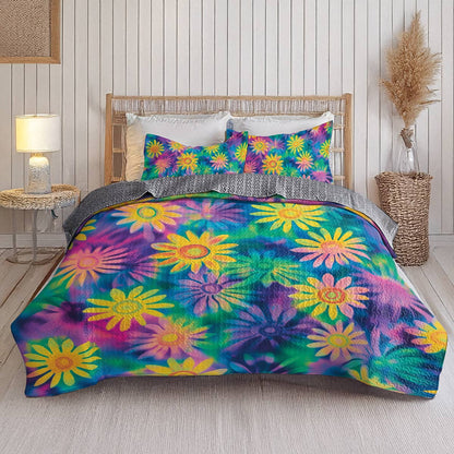 Shineful All Season Quilt 3-Piece Set - Groovy Bloom