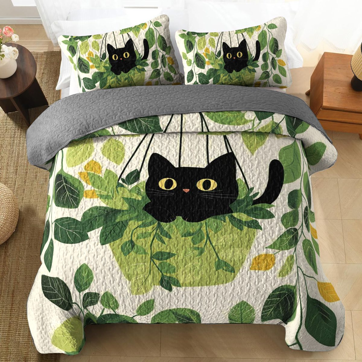 Shineful All Season Quilt 3-Piece Set - Whiskers in the Leaves