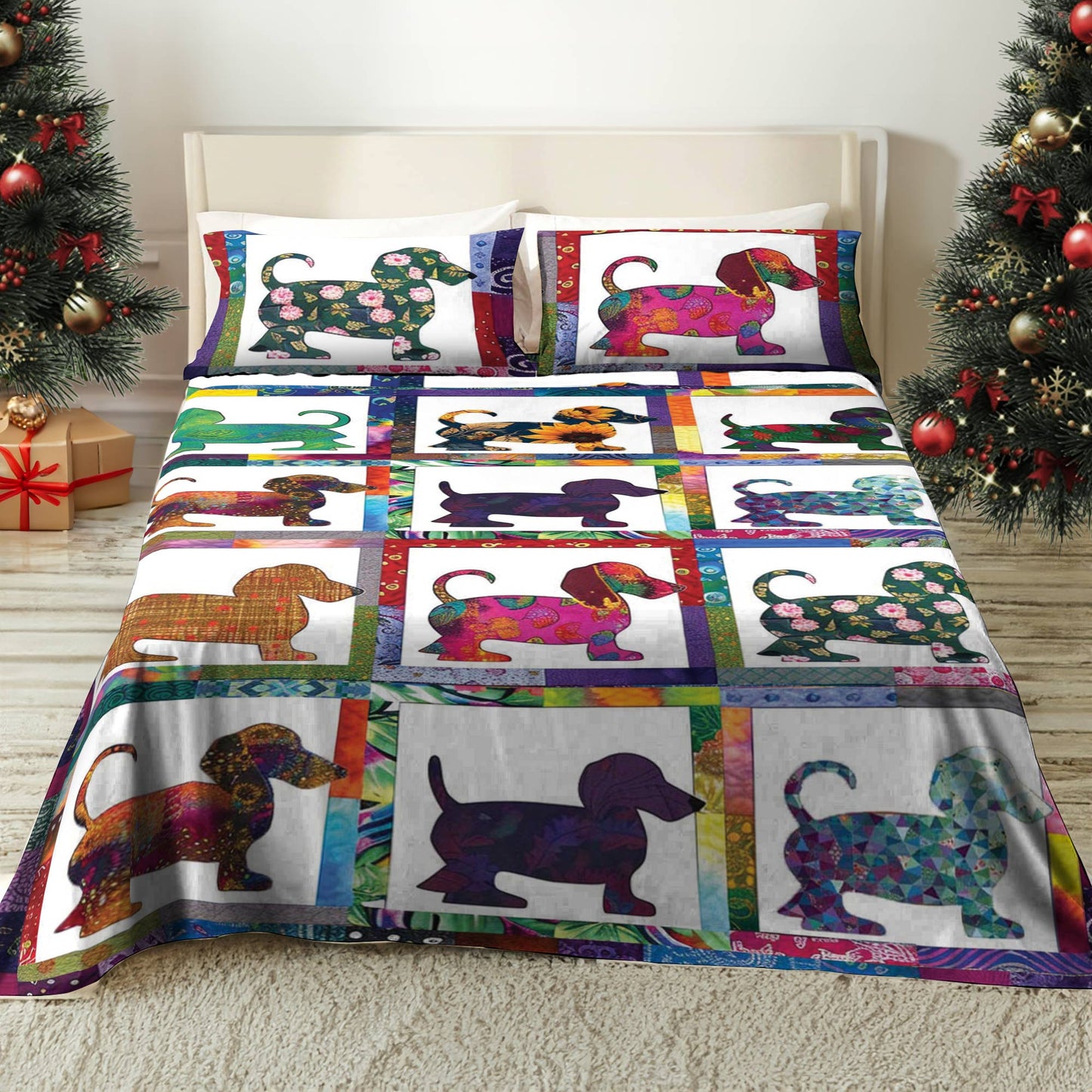 Shineful 4-Piece Bed Sheet Set Dachshund Dreams