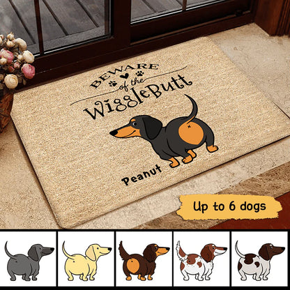 Shineful Doormat Welcome Wiggle Butt Club Dachshund Dog - Personalized Door Mat