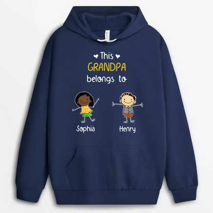 Shineful T-Shirt This Grandpa Belongs To - Personalized Unisex T-Shirt