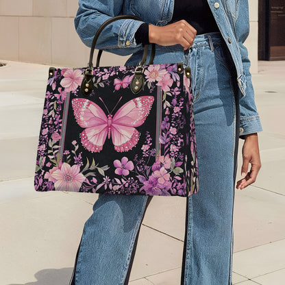 Sac en cuir brillant Charmant papillon Bloom