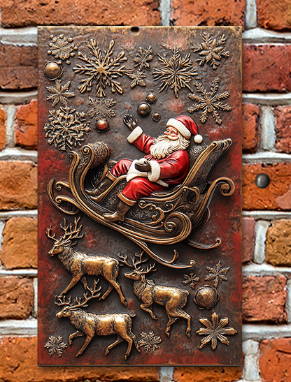 Shineful 2D Metal Sign SSanta's Magic Sleigh Ride