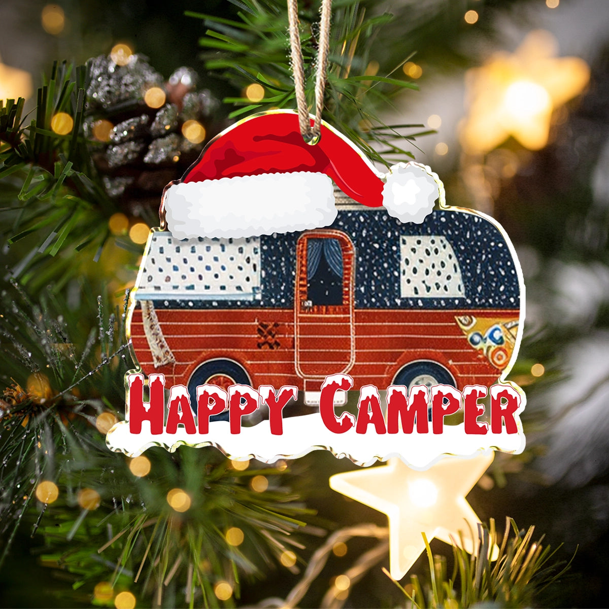 Shineful 2D Acrylic Ornament Christmas Happy Camper