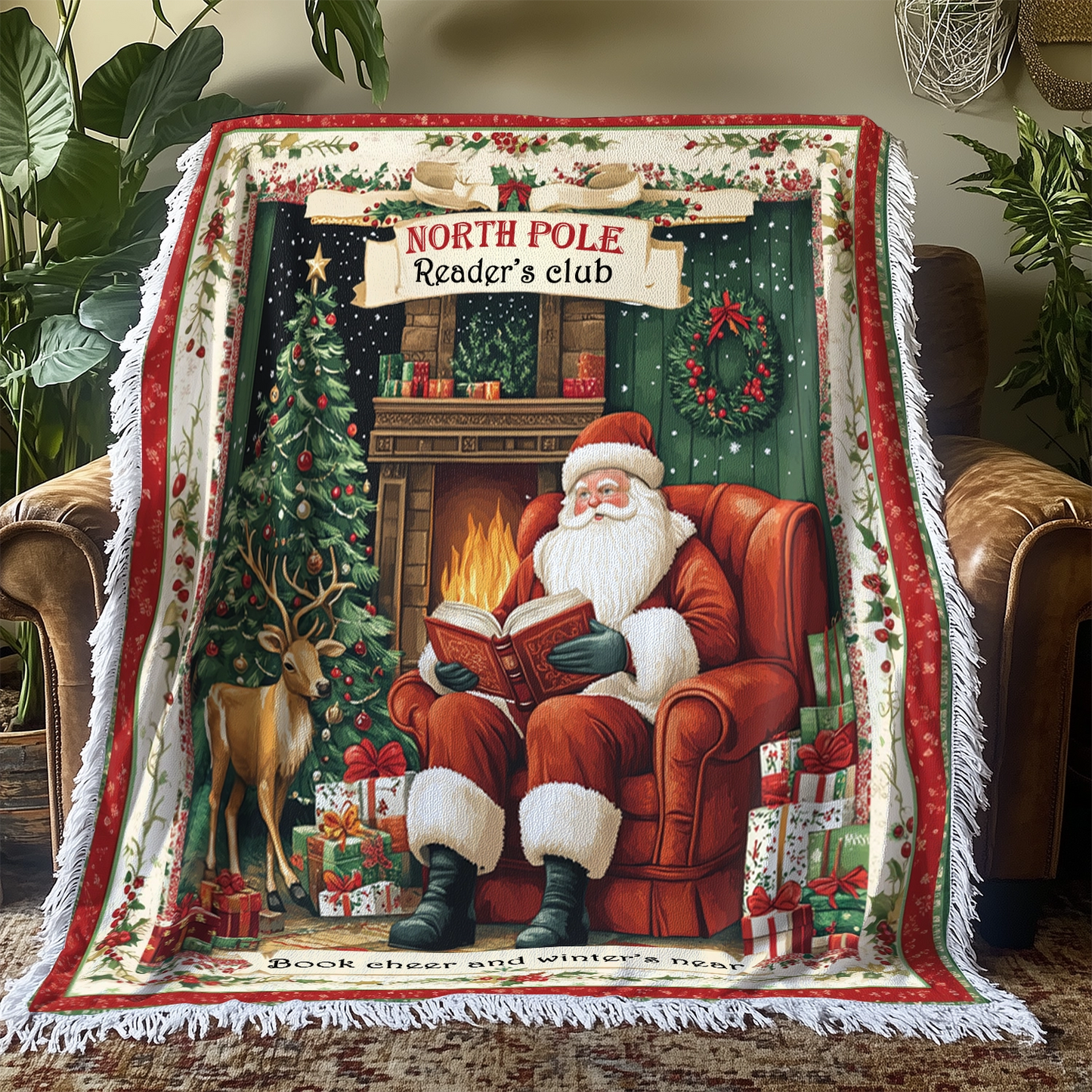 Shineful Woven Tapestry Throw Blanket Winter Wonderland Reader's