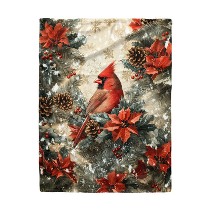 Shineful Fleece Blanket Winter Cardinal Elegance