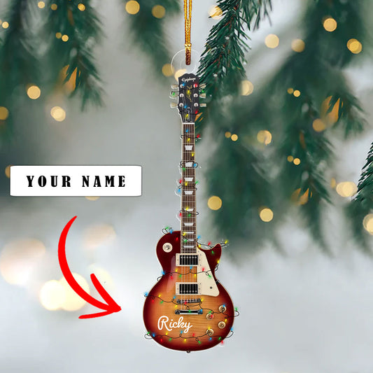 Glänzendes 2D-Acryl-Ornament - Personalisierte Les Paul Gitarrensammlung 