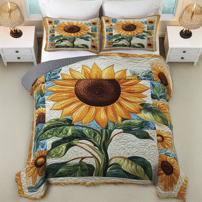 Shineful All Season Quilt 3-Piece Set - Sunflower Bliss