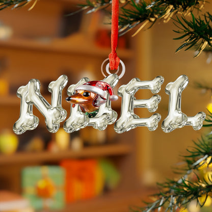 Shineful 2D Acrylic Ornament - Noel Dachshund Bone