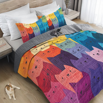 Shineful All Season Quilt 3-Piece Set Rainbow Whiskers