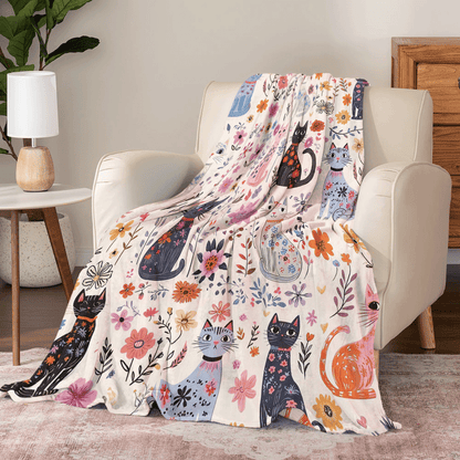 Shineful Fleece Blanket Catty Blooms