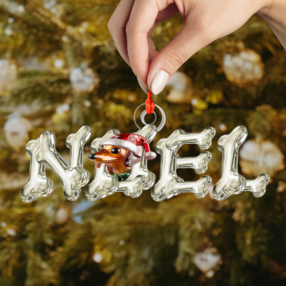 Shineful 2D Acrylic Ornament - Noel Dachshund Bone