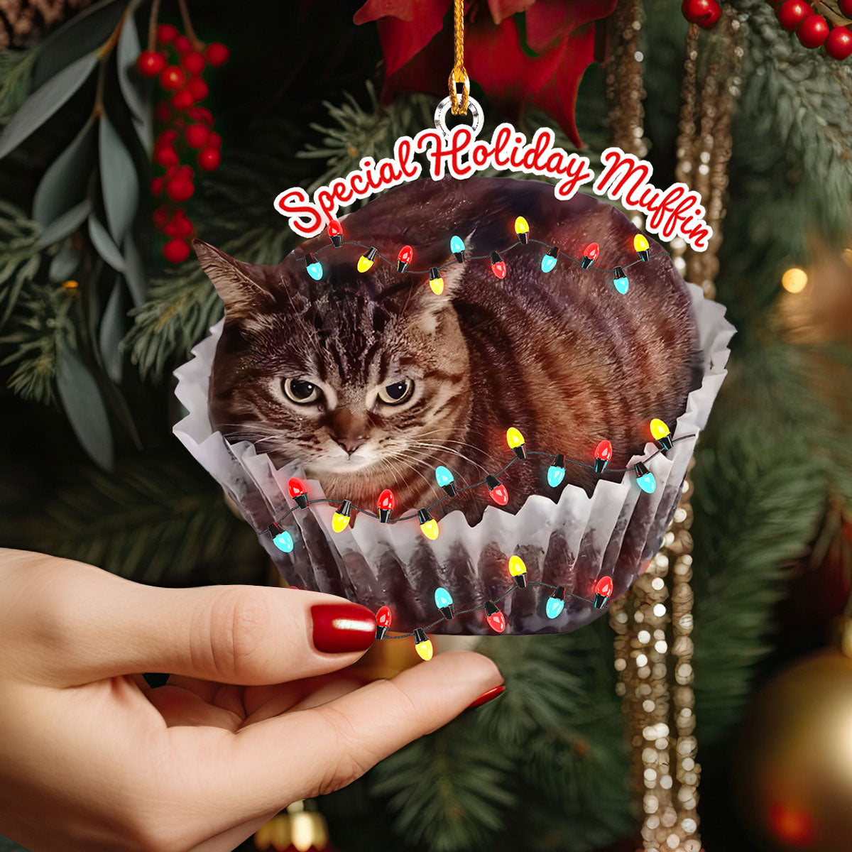 Shineful 2D Acrylic Ornament - Special Holiday Muffin Cat