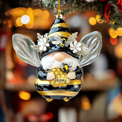 Shineful 2D Acrylic Ornament Bee Gnome Sweet Buzz of the Holidays