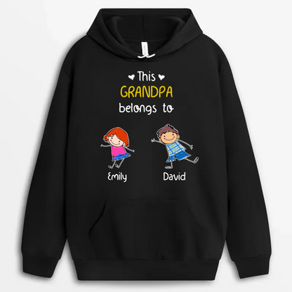 Shineful T-Shirt This Grandpa Belongs To - Personalized Unisex T-Shirt