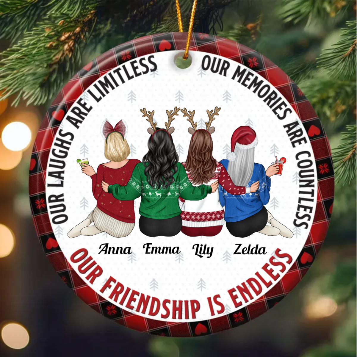 Our Friendship Is Endless - Personalized Ceramic Ornament