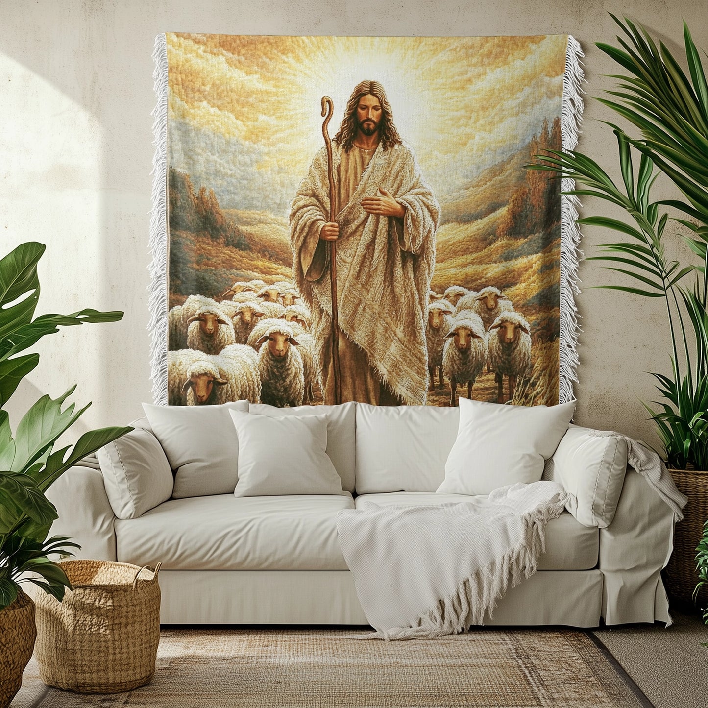 Shineful Woven Tapestry Throw Blanket Path of the Shepherd