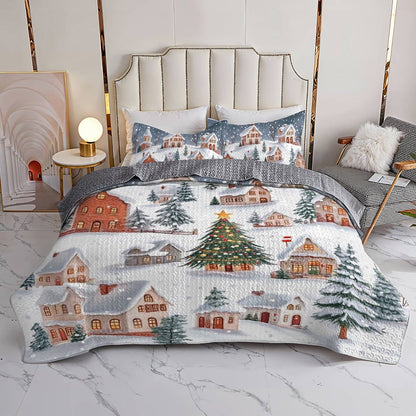 Shineful All Season Quilt 3-Piece Set Christmas Hometown Love