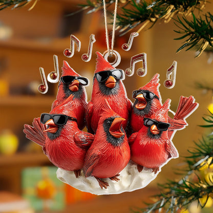 Shineful 2D Acrylic Ornament - Jingle Birds Rock