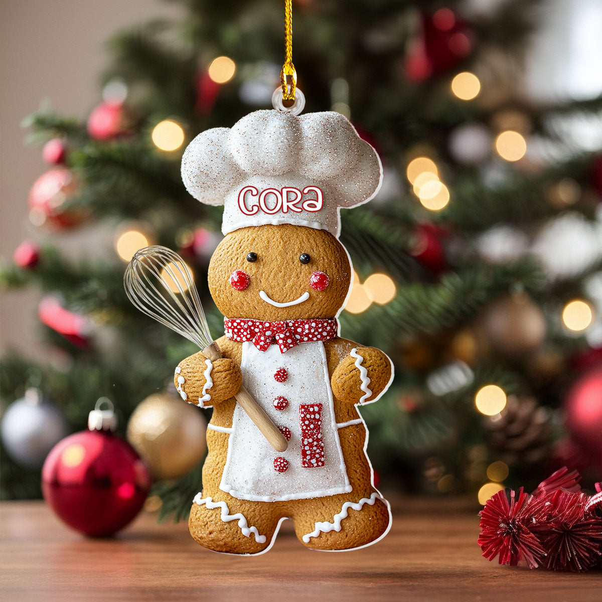 Ornement en acrylique 2D personnalisé et brillant, Gingerbread Masterchef