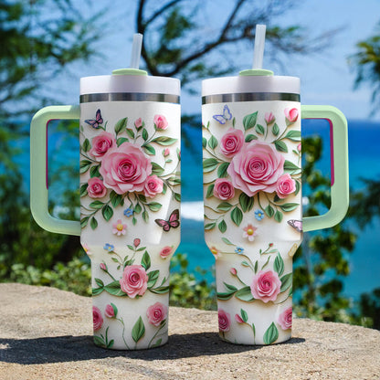 Shineful Tumbler Gorgeous Quilling Roses