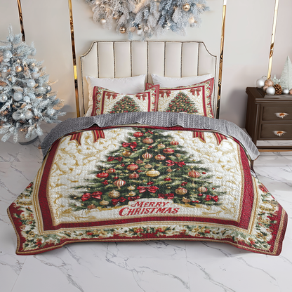 Shineful All Season Quilt 3-Piece Set Grand Christmas Tree