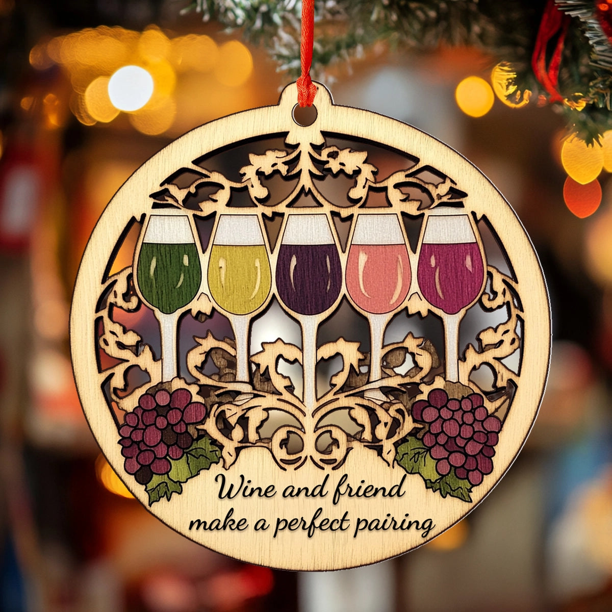 Shineful 2D Acrylic Ornament Perfect Pairing Wine