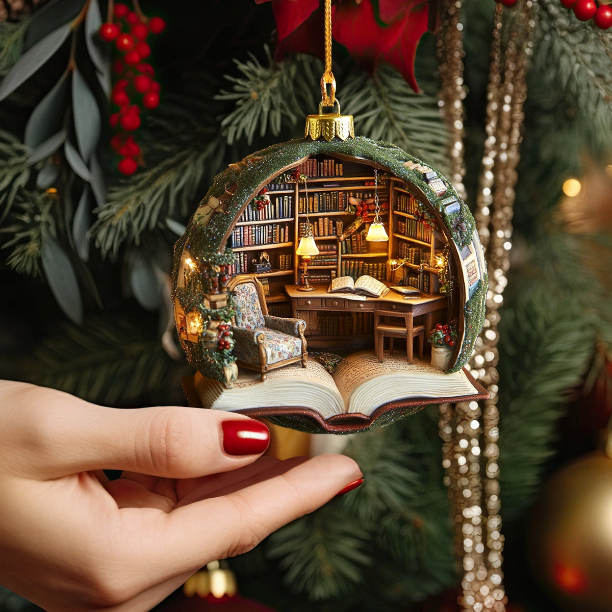 Shineful 2D Acrylic Ornament Cozy Book Nook Retreat