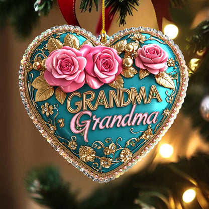 Ornement en acrylique brillant I Love Grandma 6 styles 