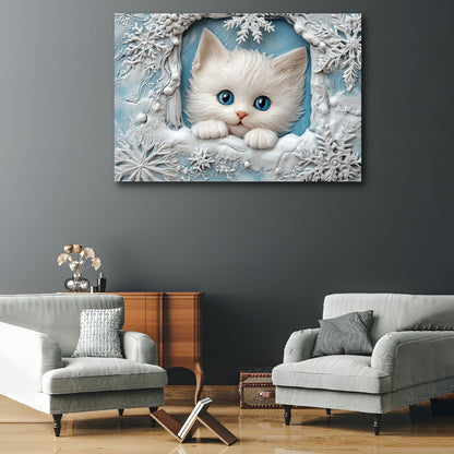 Glänzendes 2D Metallschild Frosted Feline