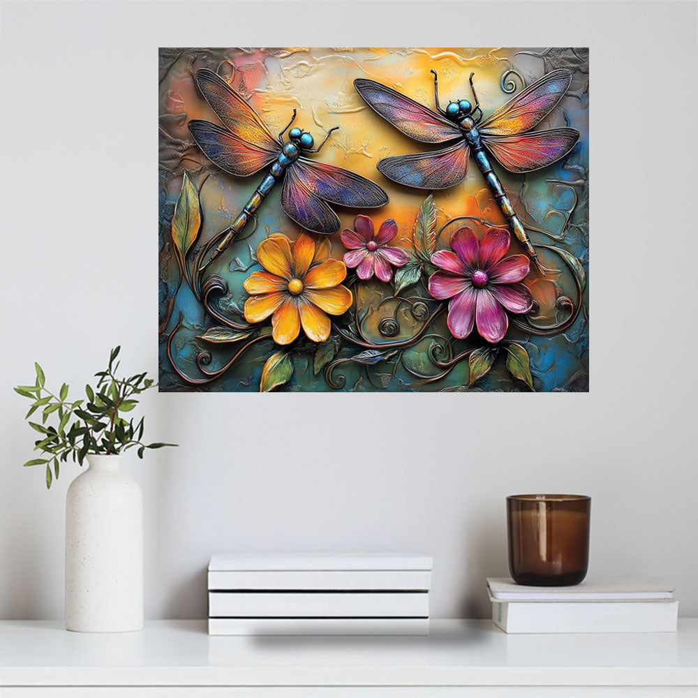 Shineful 2D Metal Sign Dragonfly Colorful