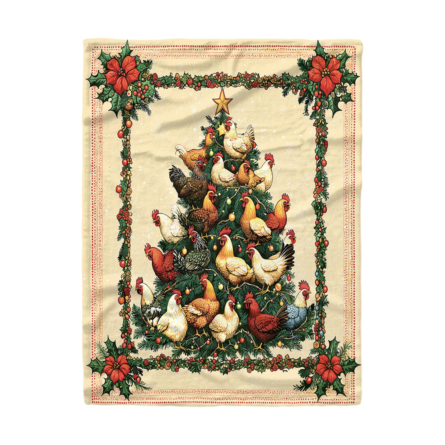 Shineful Fleece Blanket Chicken Christmas Tree