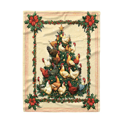 Shineful Fleece Blanket Chicken Christmas Tree