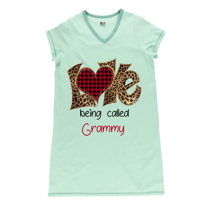 Grandma Pajabears® Personalized Women V-Neck Nightshirt Love Being Called Lv01 V-Neck Women’s