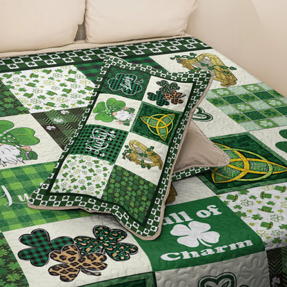 Shineful All Season Quilt 3-Piece Set Celtic Lucky Charm Clover